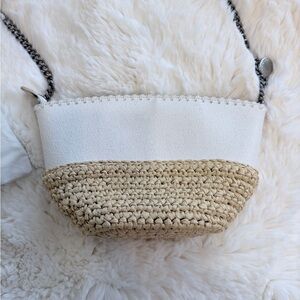 Stella McCartney White and Tan Crossbody Bag